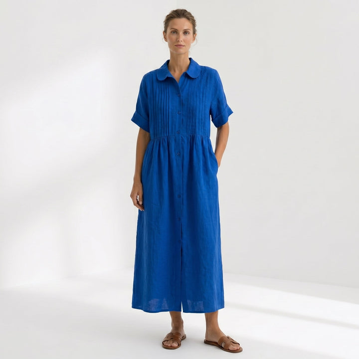 Vintém d'Ouro - Vestido Elegante em Linho
