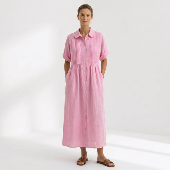 Vintém d'Ouro - Vestido Elegante em Linho