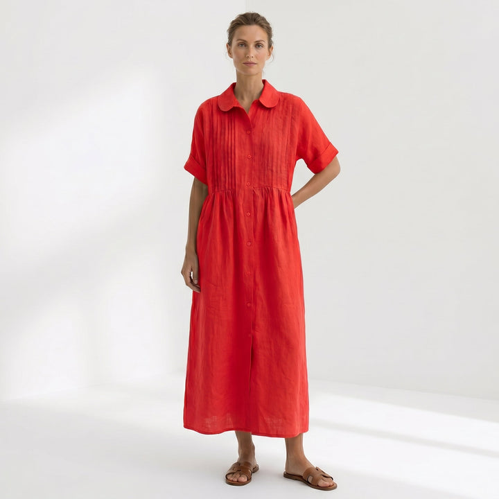 Vintém d'Ouro - Vestido Elegante em Linho