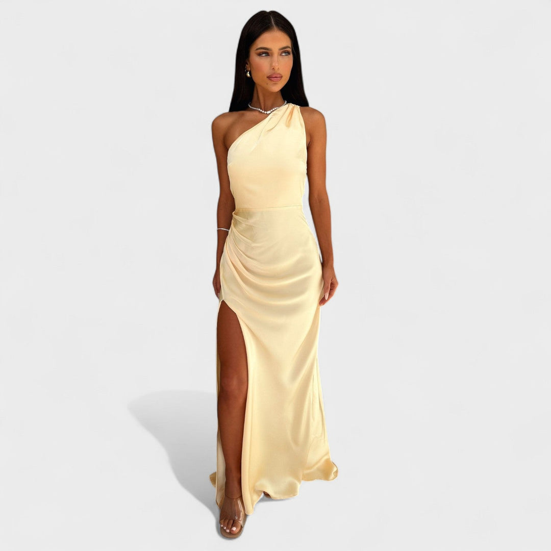 Vintém d'Ouro - Vestido longo de cetim