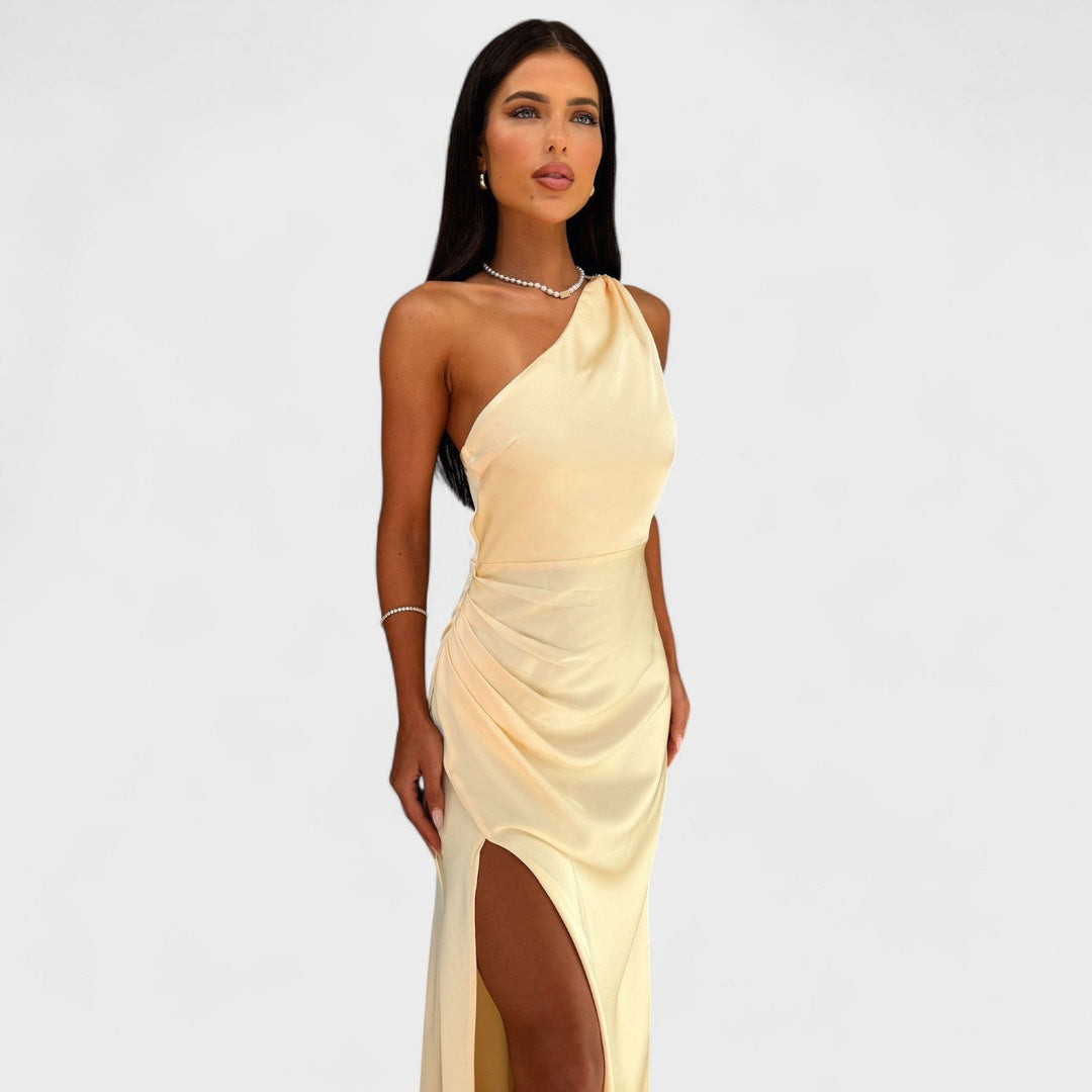 Vintém d'Ouro - Vestido longo de cetim