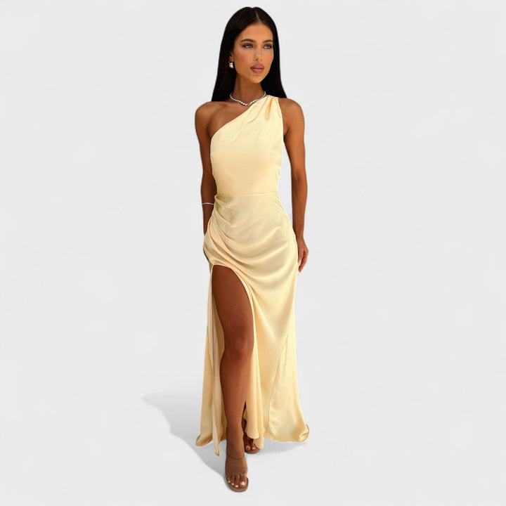 Vintém d'Ouro - Vestido longo de cetim