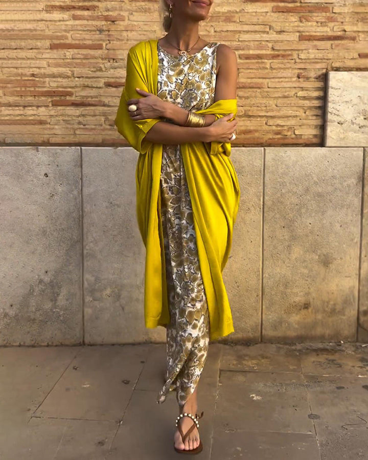 Vintém d'Ouro - Conjunto elegante de duas peças com ajuste confortável para férias e passeios de verão