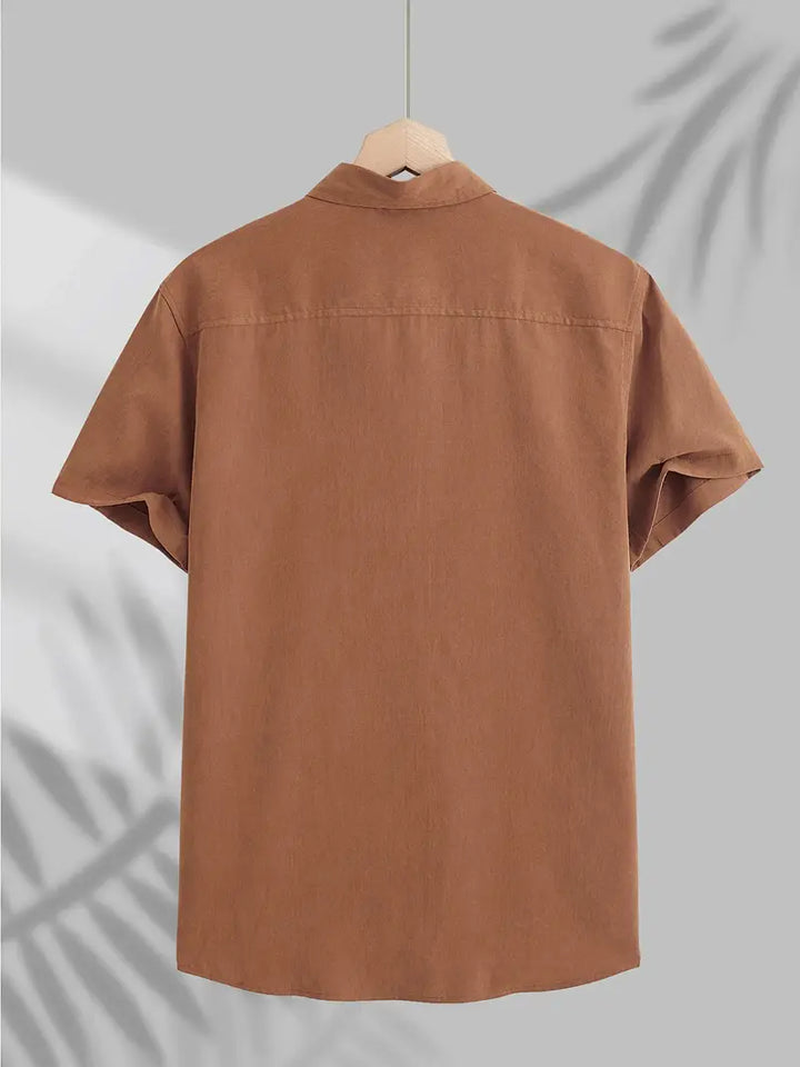 Vintém d'Ouro - Camisa casual de algodão de manga curta