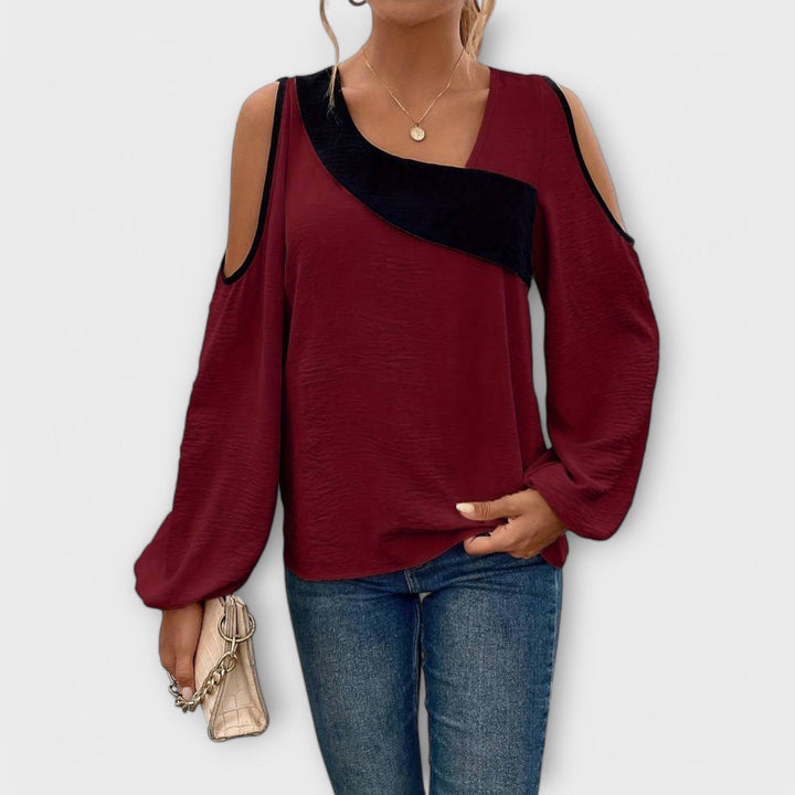 Vintém d'Ouro - Blusa com decote quadrado