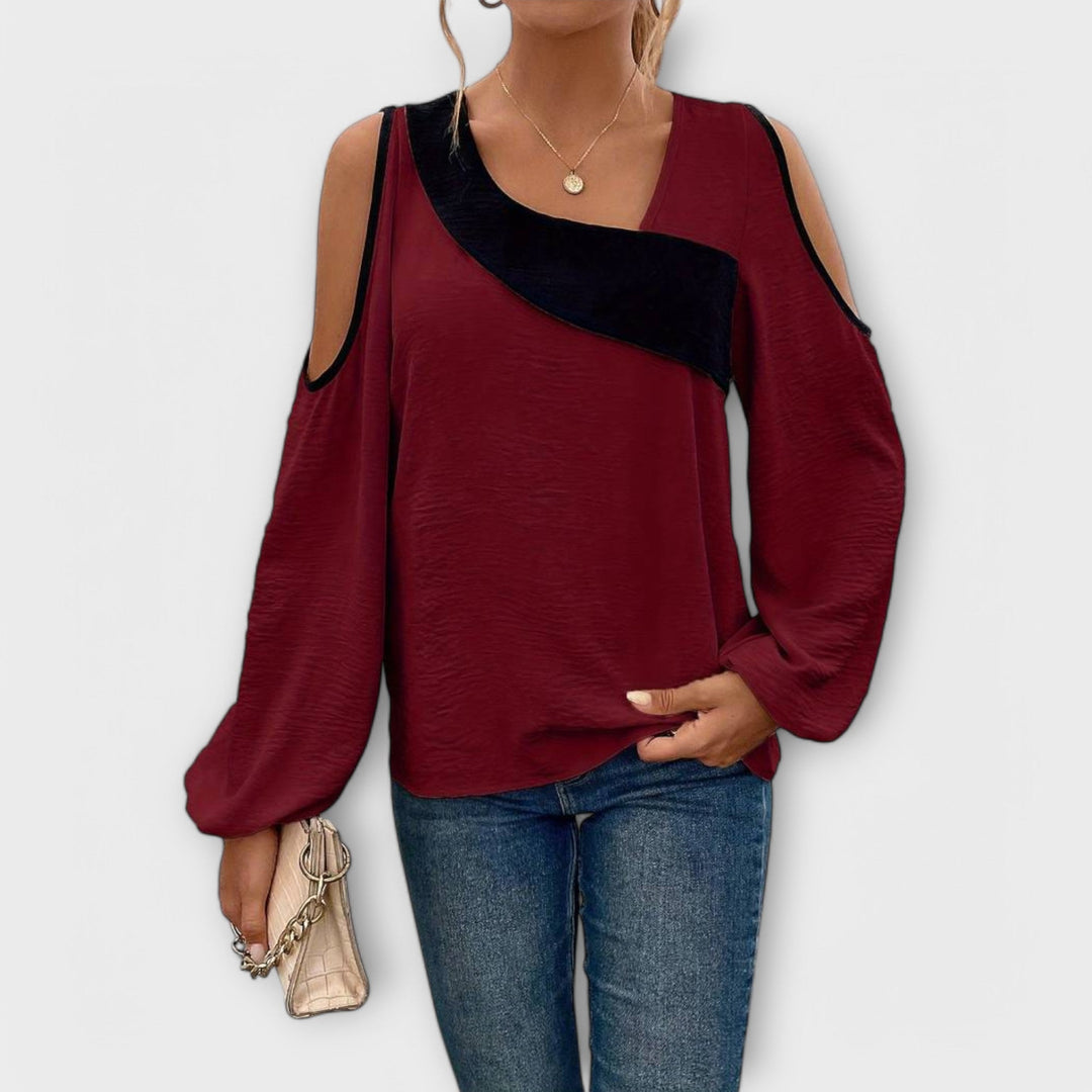 Vintém d'Ouro - Blusa com decote quadrado