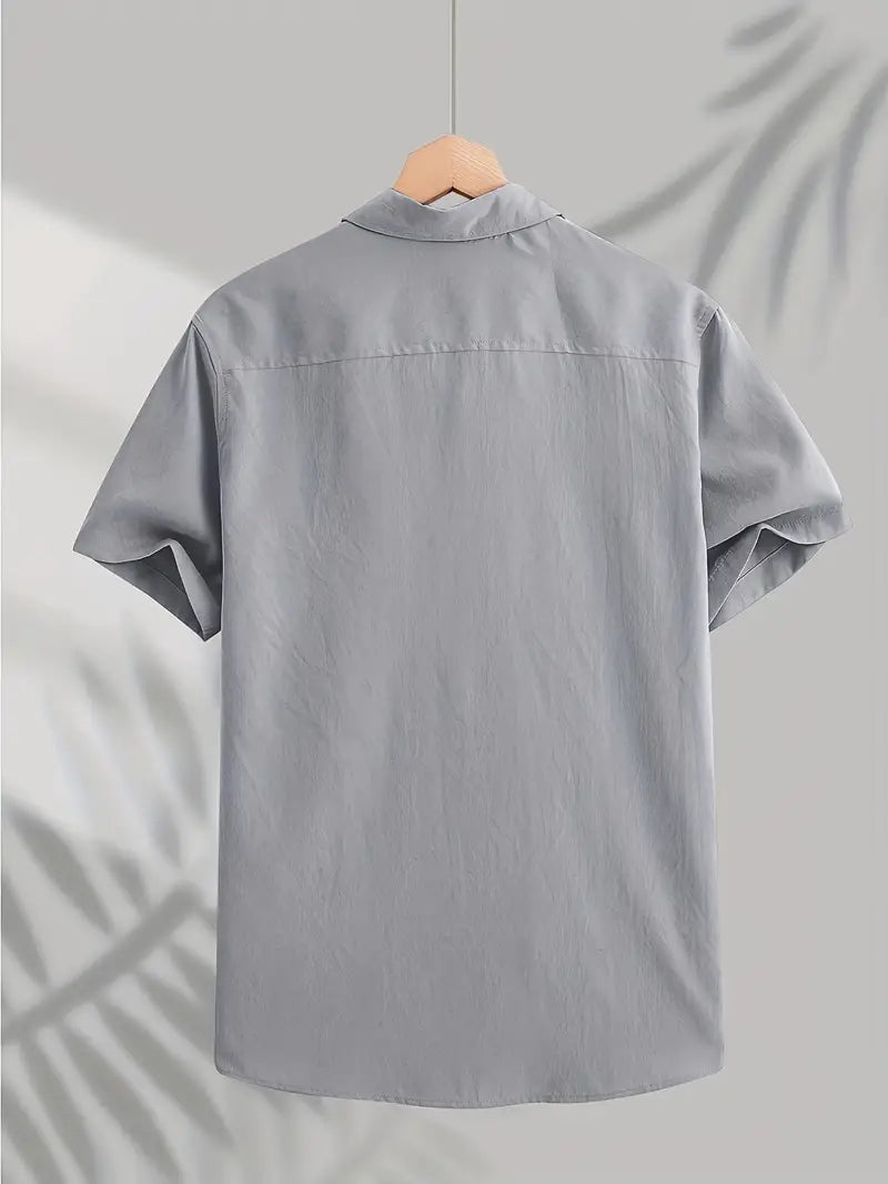 Vintém d'Ouro - Camisa casual de algodão de manga curta
