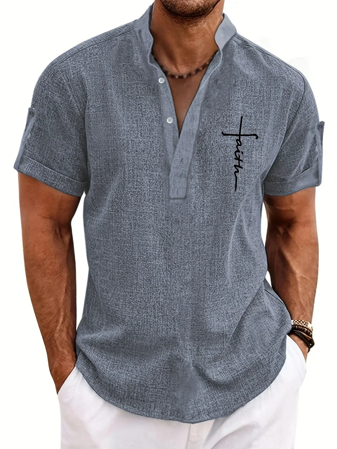 Vintém d'Ouro - Camisa Elegante com Colarinho Moderno