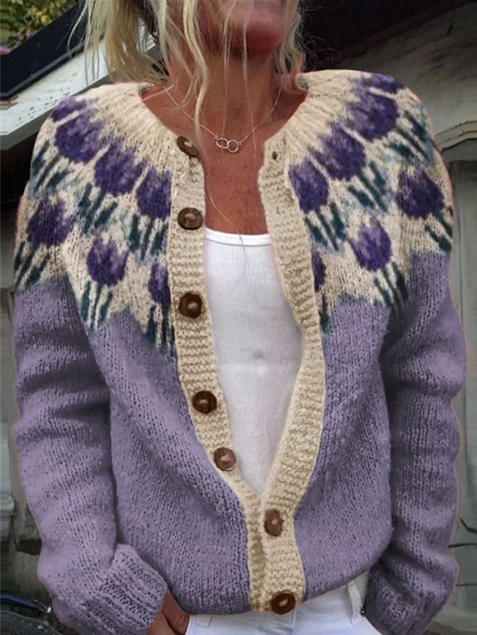 Vintém d'Ouro - Cardigan com estampa floral