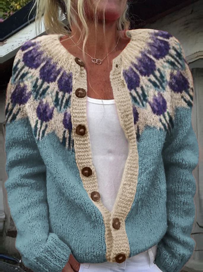 Vintém d'Ouro - Cardigan com estampa floral