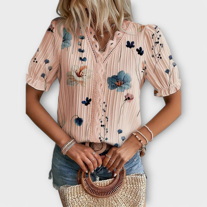 Vintém d'Ouro - Blusa com decote em V