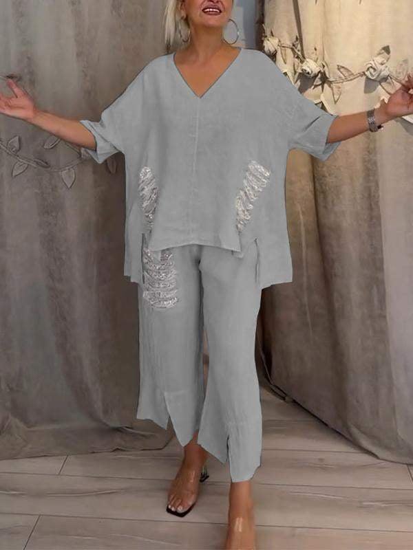 Vintém d'Ouro - Conjunto de verão de duas peças com elegância e conforto para dias ensolarados