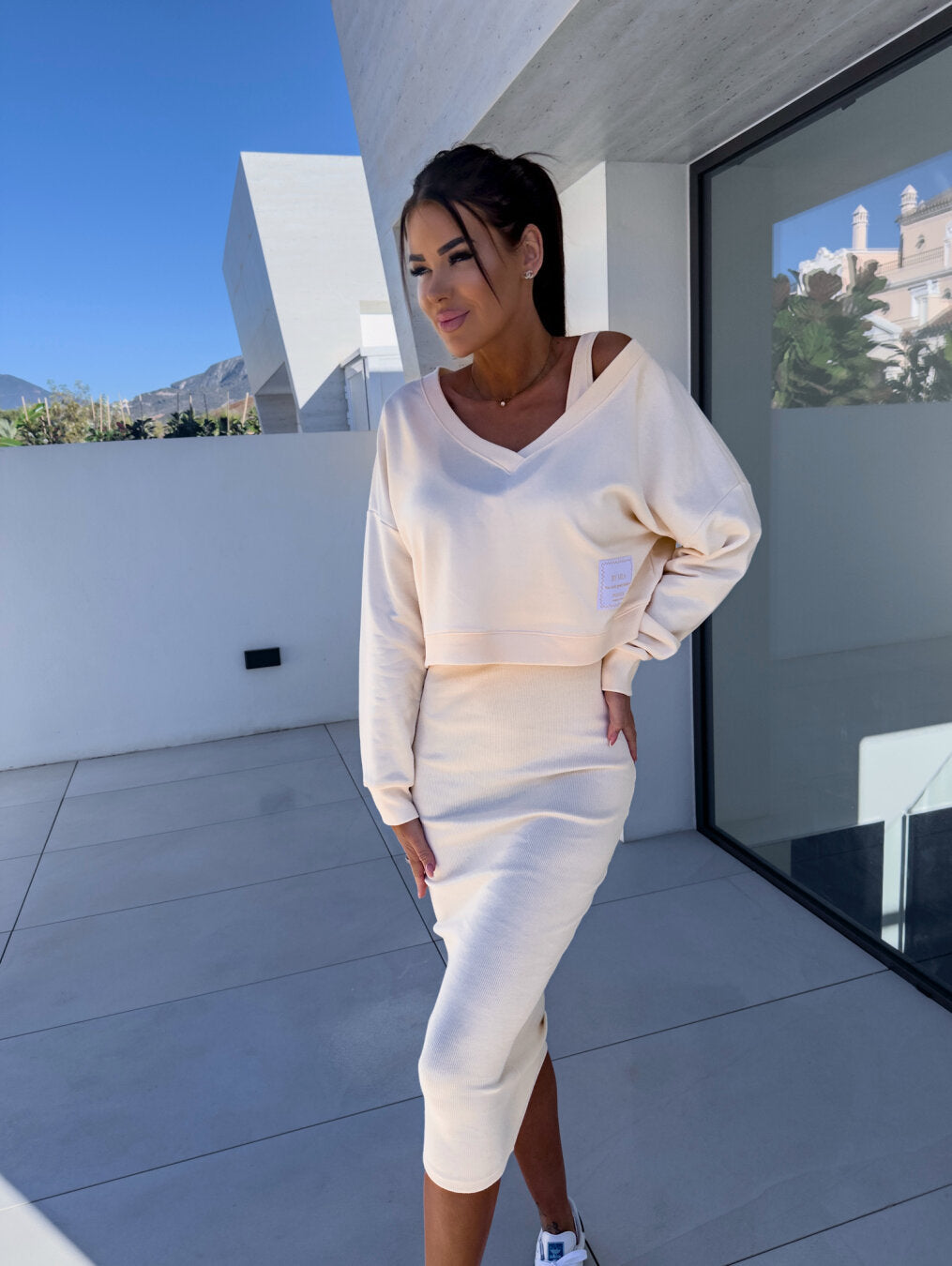 Vintém d'Ouro - Conjunto de camisola e vestido casual