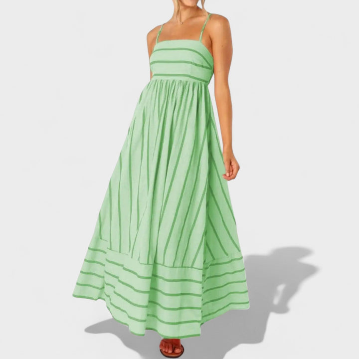Vintém d'Ouro - Vestido longo listrado