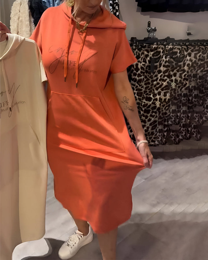 Vintém d'Ouro - Vestido casual com capuz