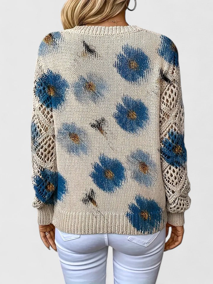 Vintém d'Ouro - Suéter elegante com estampa floral