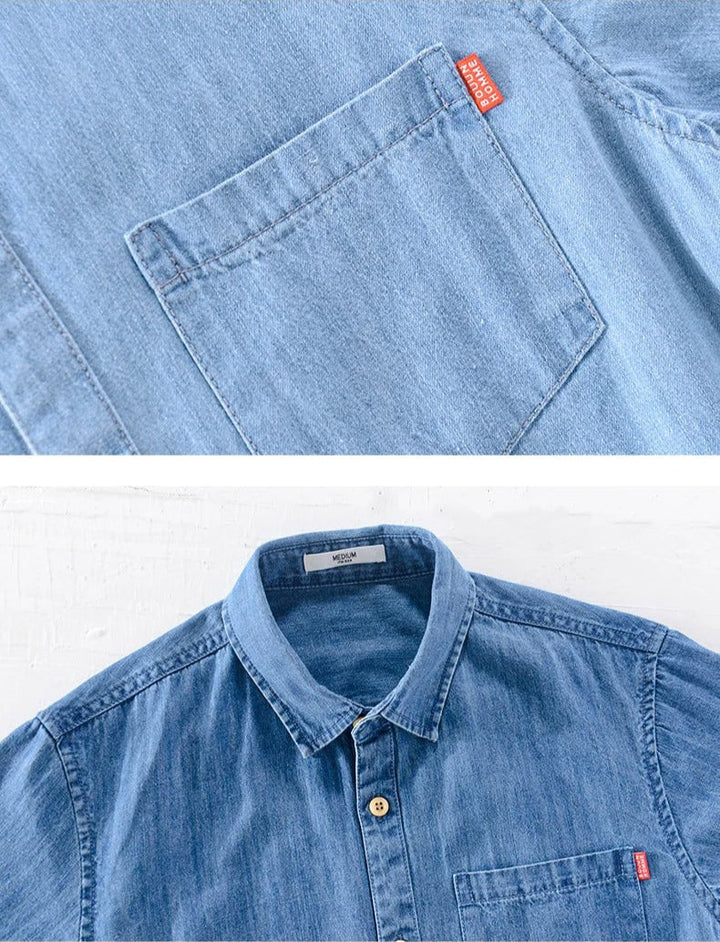 Vintém d'Ouro - Camisa de ganga de manga curta