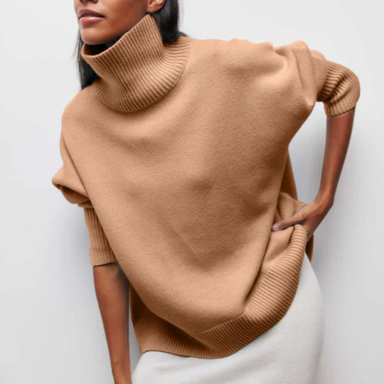 Vintém d'Ouro - Camisola oversize de algodão com gola virada para baixo