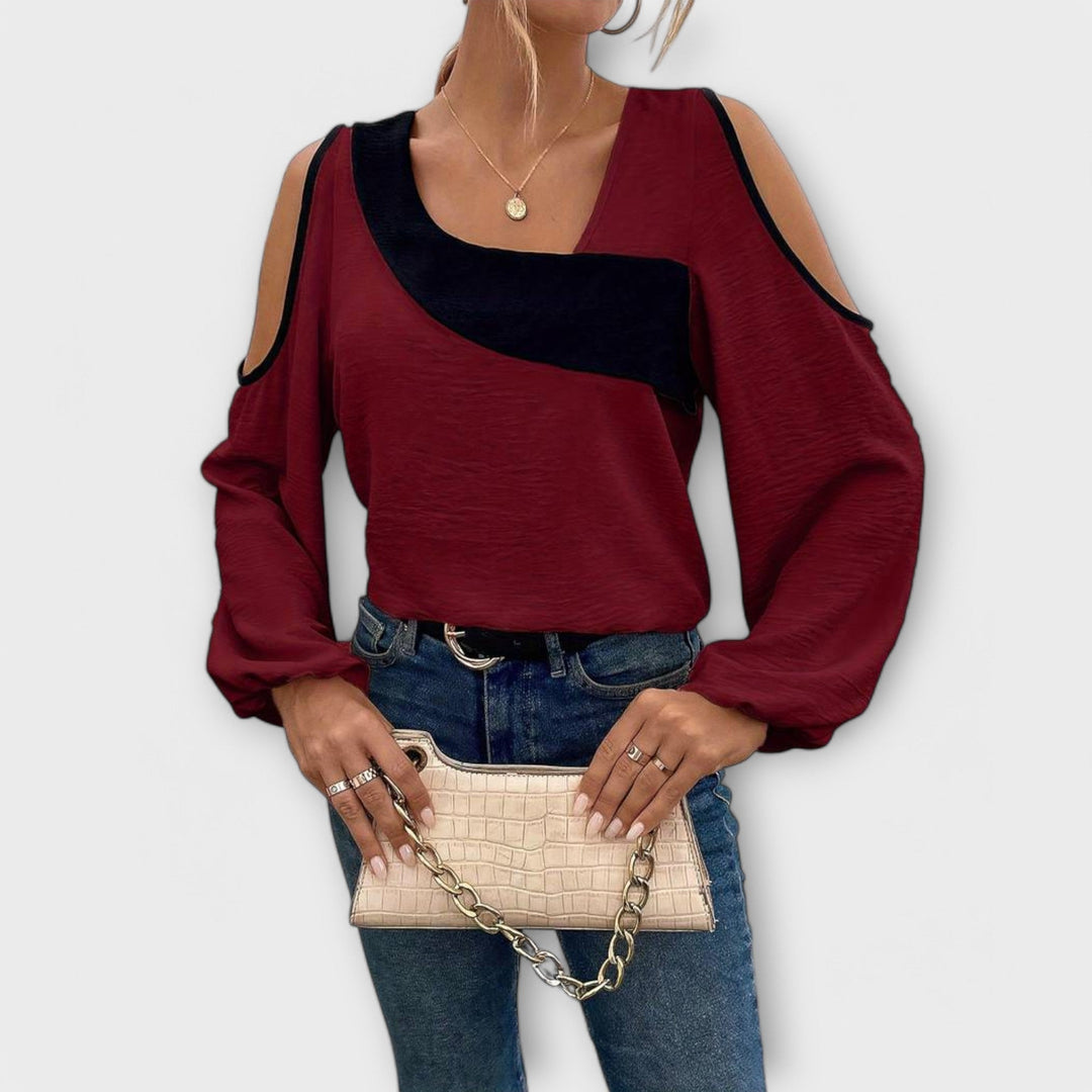 Vintém d'Ouro - Blusa com decote quadrado
