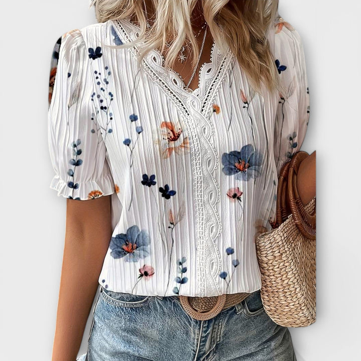 Vintém d'Ouro - Blusa com decote em V