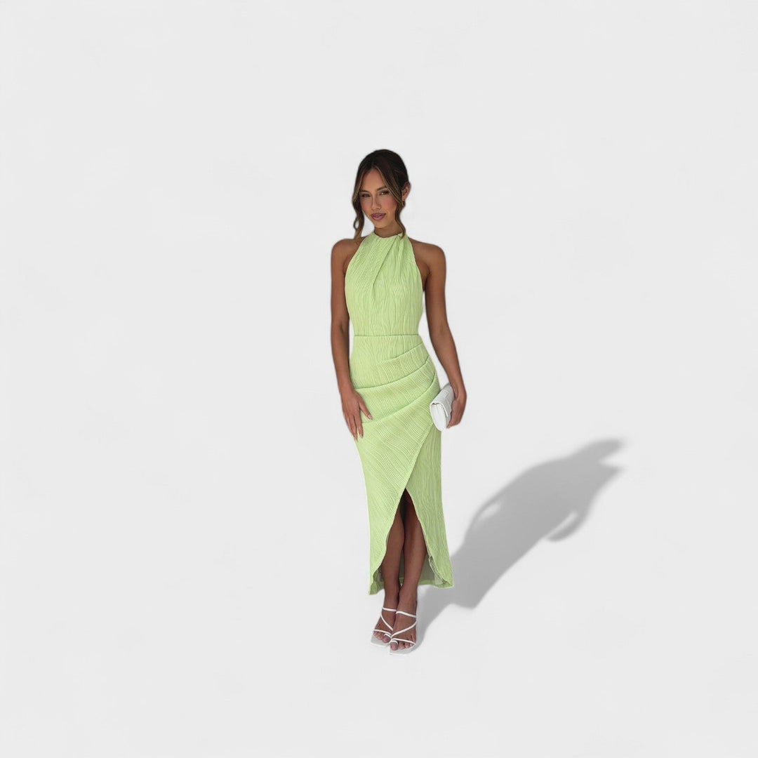 Vintém d'Ouro - Vestido longo com pregas