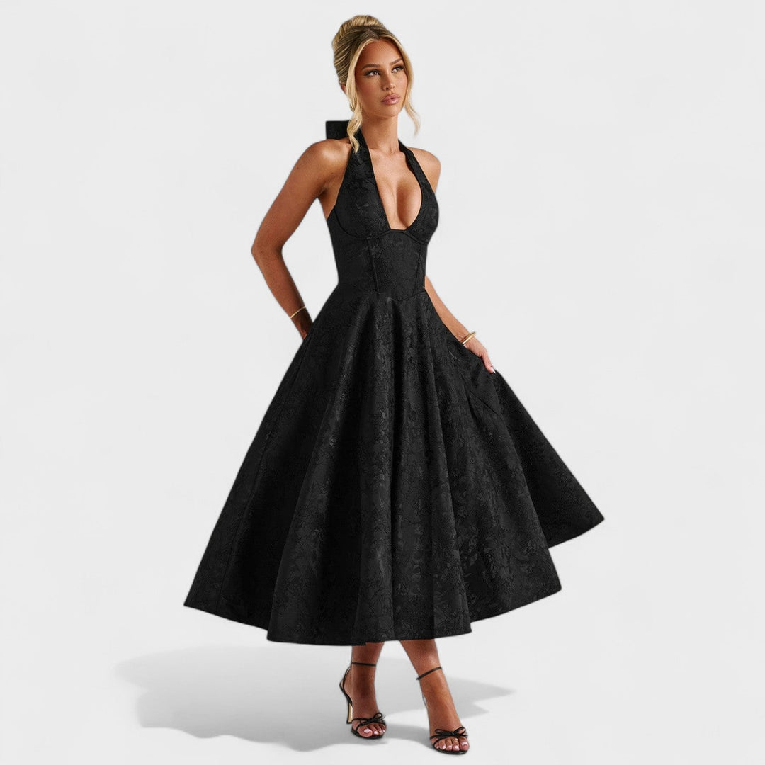 Vintém d'Ouro - Vestido midi texturado