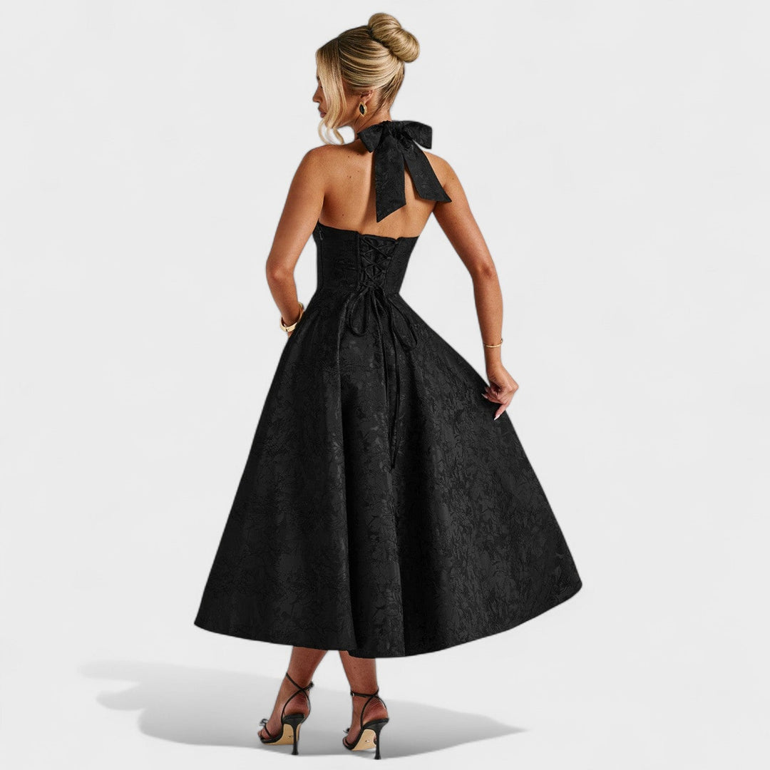 Vintém d'Ouro - Vestido midi texturizado