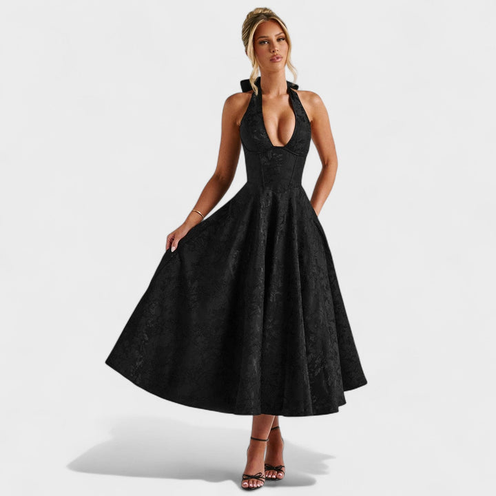 Vintém d'Ouro - Vestido midi texturado