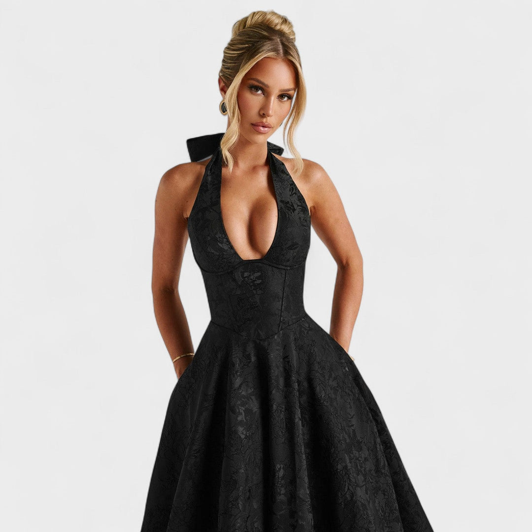 Vintém d'Ouro - Vestido midi texturizado