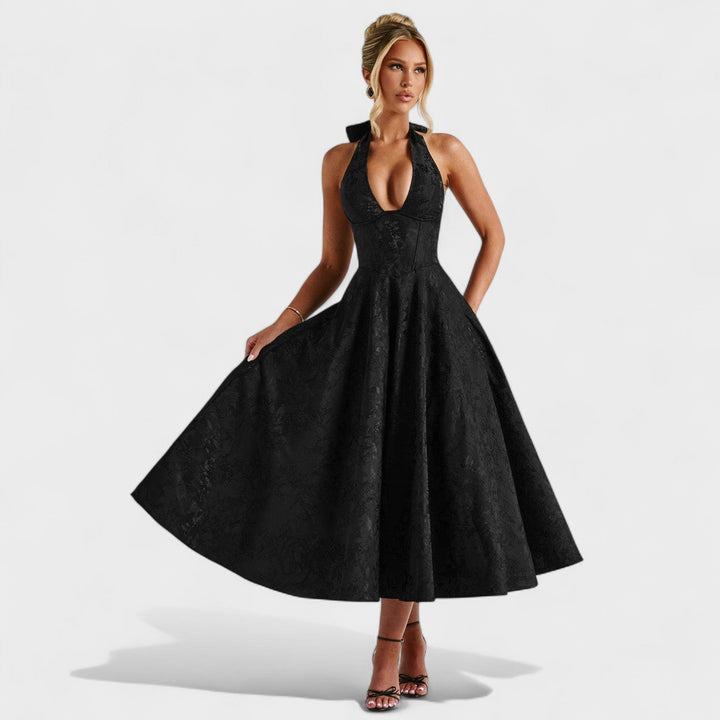 Vintém d'Ouro - Vestido midi texturizado