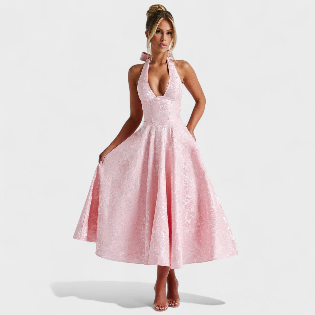 Vintém d'Ouro - Vestido midi texturado
