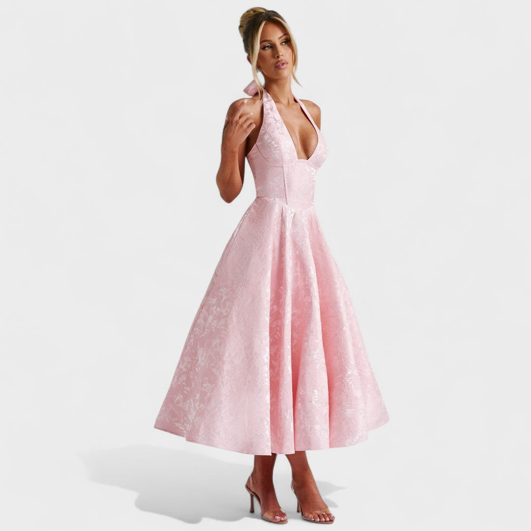 Vintém d'Ouro - Vestido midi texturado