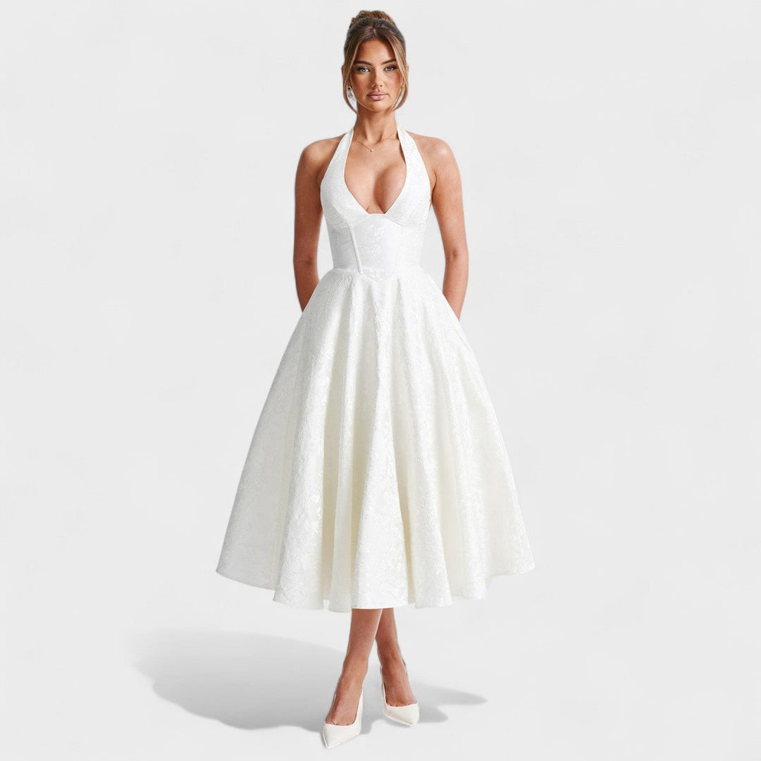 Vintém d'Ouro - Vestido midi texturado
