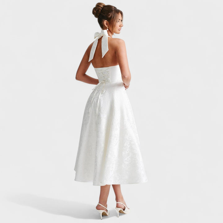Vintém d'Ouro - Vestido midi texturizado