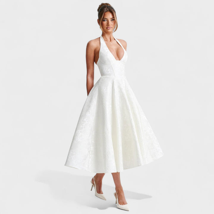Vintém d'Ouro - Vestido midi texturado