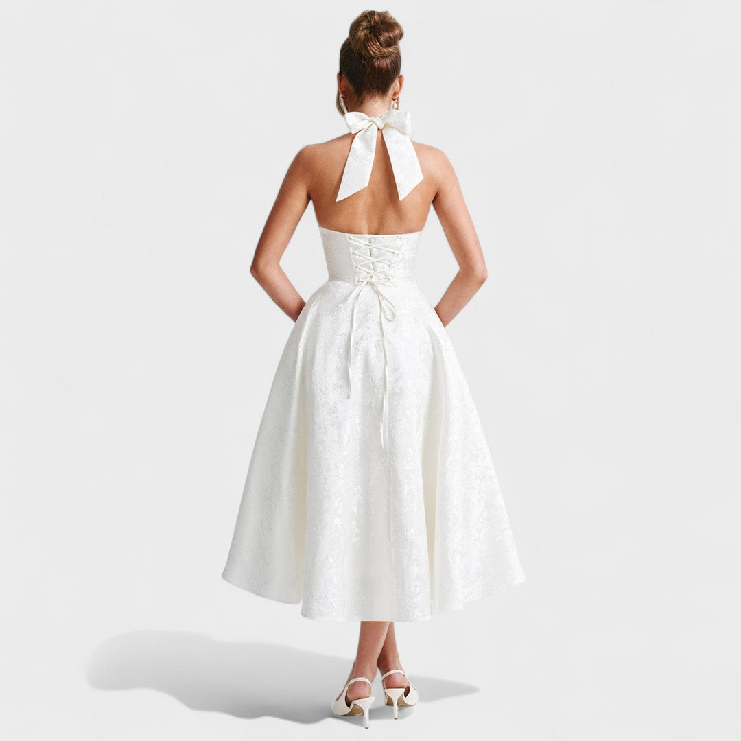 Vintém d'Ouro - Vestido midi texturizado