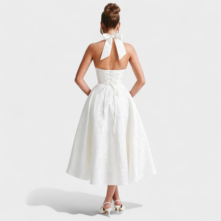 Vintém d'Ouro - Vestido midi texturizado