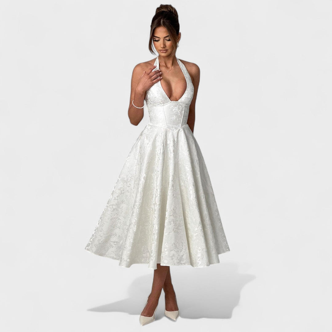 Vintém d'Ouro - Vestido midi texturado