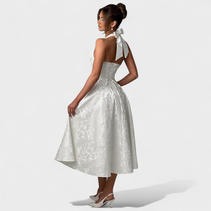 Vintém d'Ouro - Vestido midi texturizado