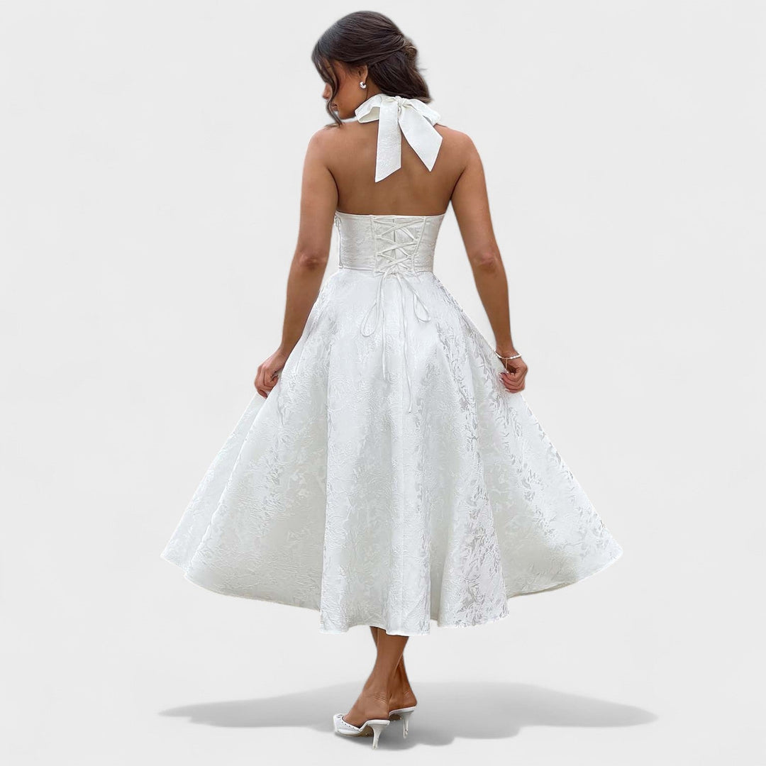 Vintém d'Ouro - Vestido midi texturizado