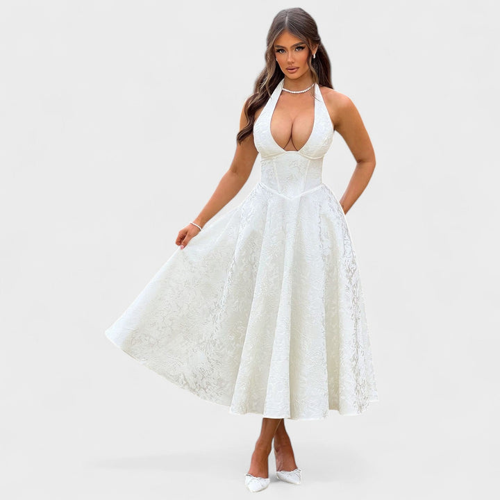 Vintém d'Ouro - Vestido midi texturado