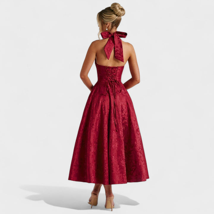 Vintém d'Ouro - Vestido midi texturizado