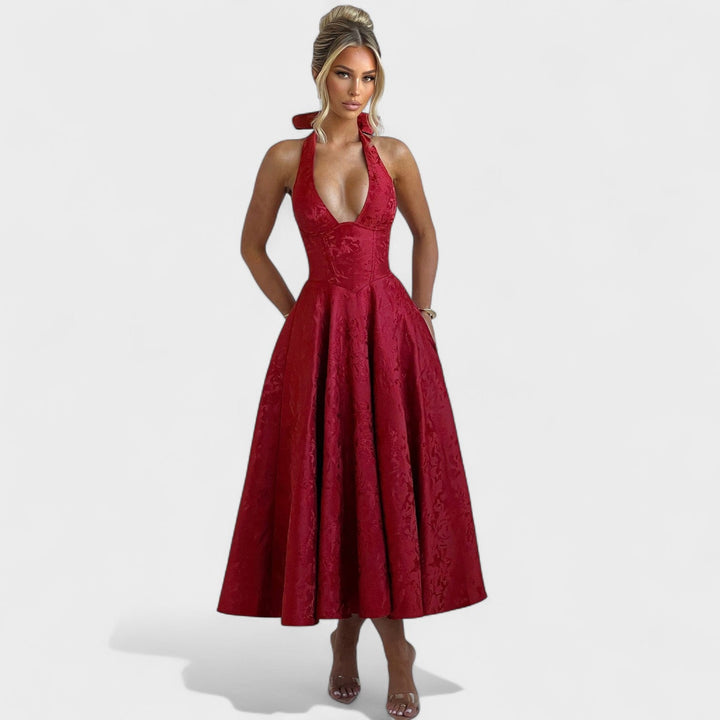 Vintém d'Ouro - Vestido midi texturado