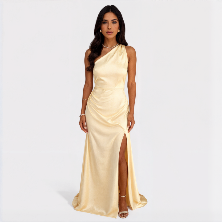Vintém d'Ouro - Vestido longo de cetim
