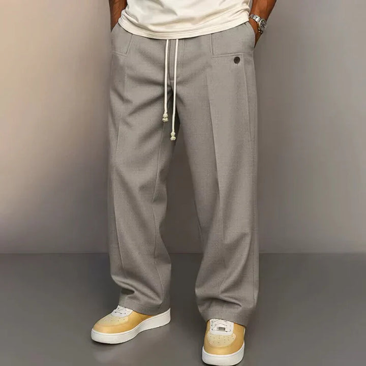Vintém d'Ouro - Calça de Tecido Estilo Relaxado