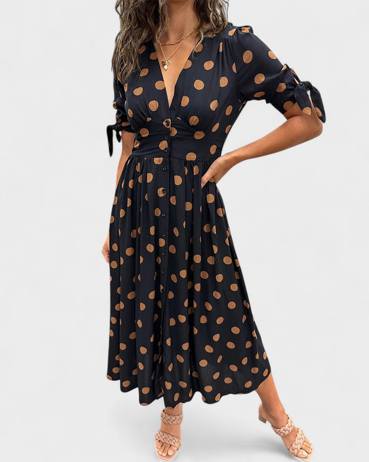 Vintém d'Ouro - Vestido Elegante de Bolinhas