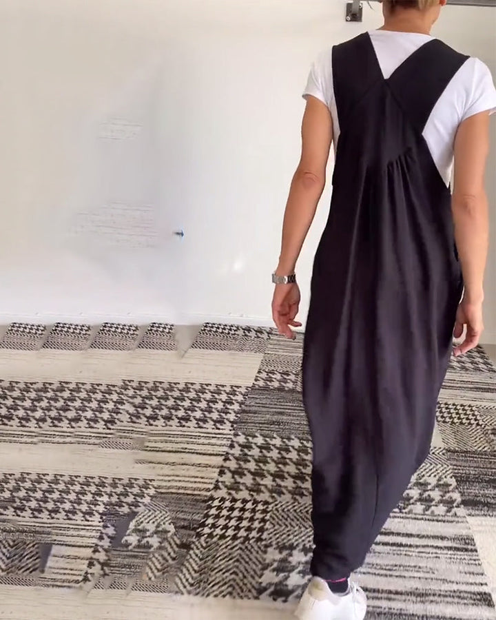 Vintém d'Ouro - Vestido casual com alças sólidas