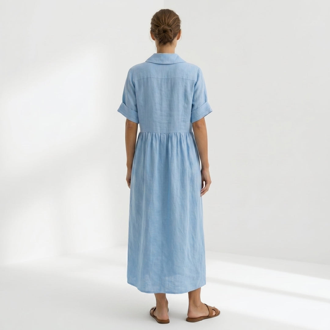 Vintém d'Ouro - Vestido Elegante em Linho