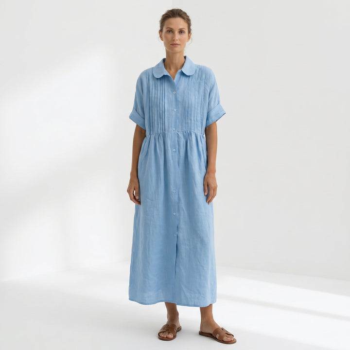 Vintém d'Ouro - Vestido Elegante em Linho
