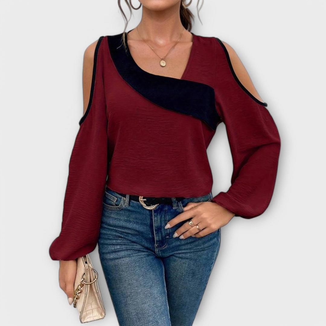 Vintém d'Ouro - Blusa com decote quadrado
